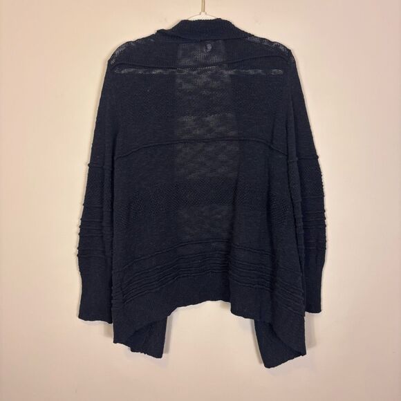 Roxy Black Cotton and Nylon Open Cardigan Lightweight Sweater Medium - Picture 2 of 6
